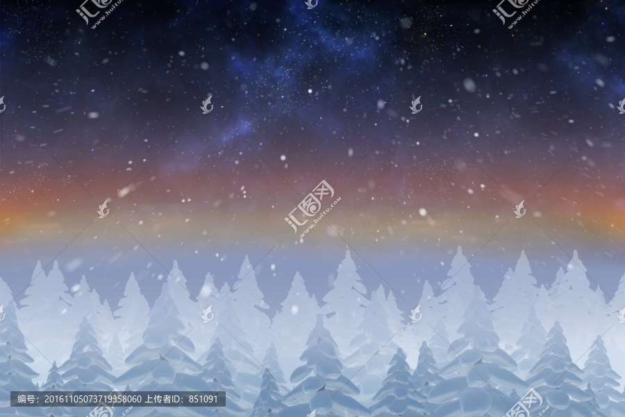 下雪的复合图像