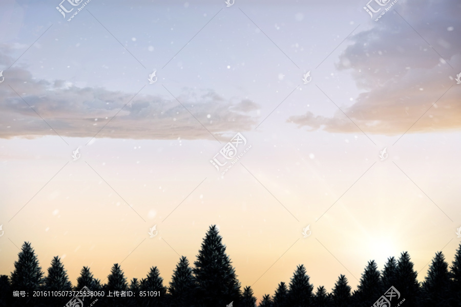 下雪的复合图像