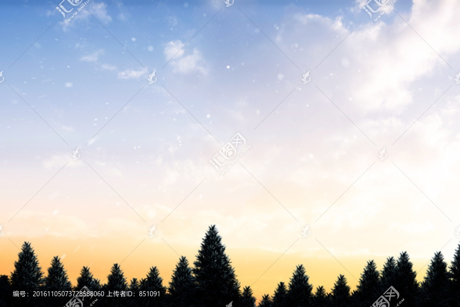 下雪的复合图像