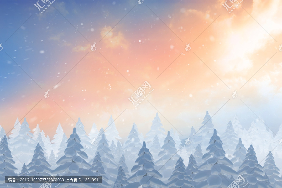 下雪的复合图像