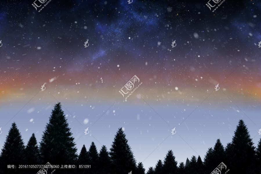 下雪的复合图像