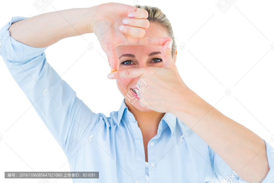 做手势的商务女人