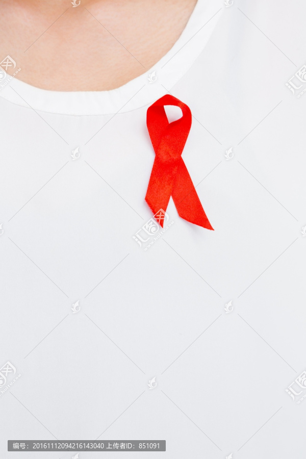 红色的艾滋病意识丝带