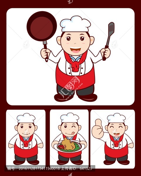 原创可爱卡通小厨师矢量造型图