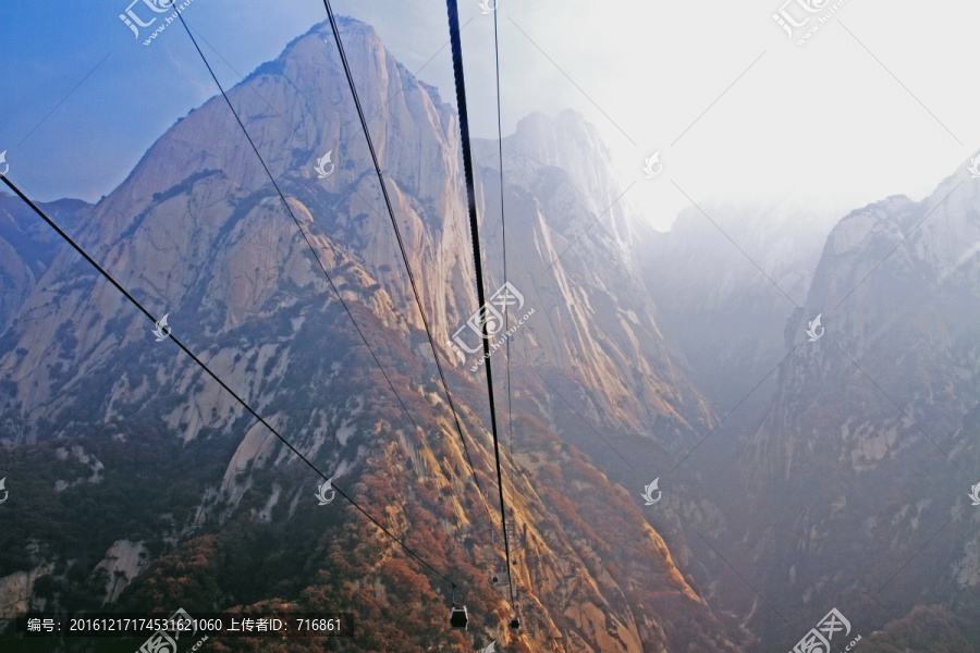 西峰索道,中间站至上站,风光