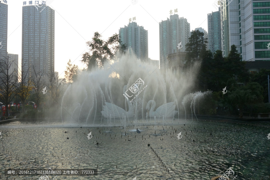 园林风光,喷水池