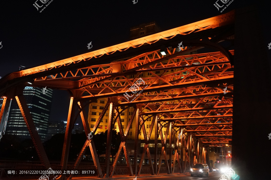 外白渡桥夜景,钢结构