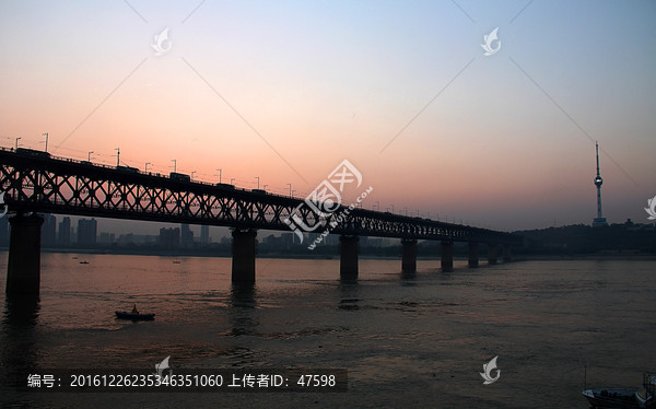 武汉长江大桥,夜景