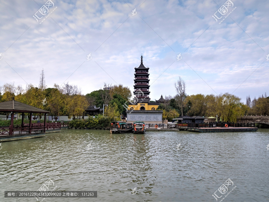 嘉兴南湖,壕股塔院,伍相祠全景