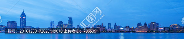 上海外滩夜景,全景图