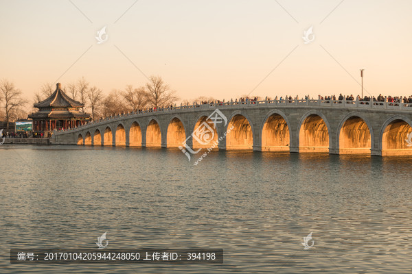 冬至时分的颐和园十七孔桥