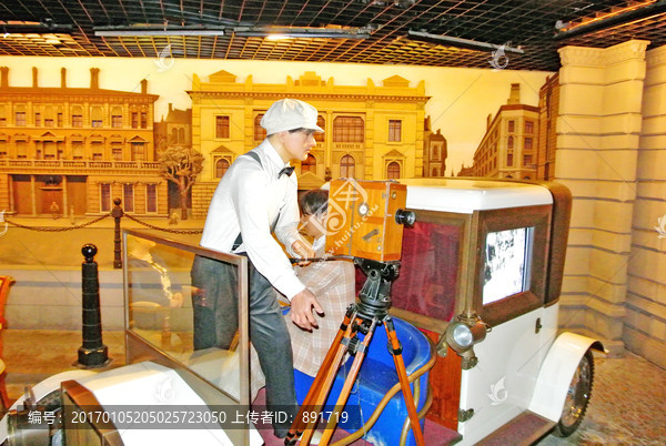 老上海老式摄影,民俗蜡像