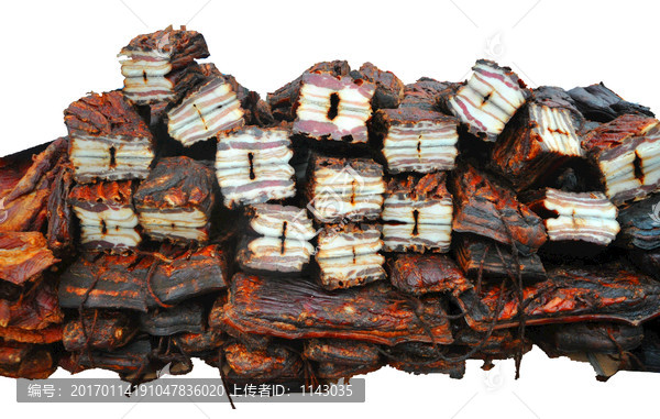 黑猪三线腊肉,腊肉