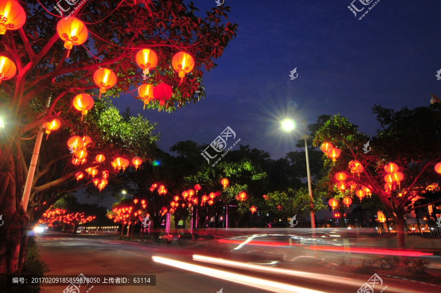 大红灯彩,节日气氛,新春景象