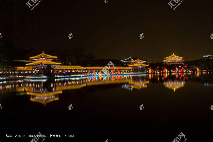 大唐芙蓉园,彩霞亭,夜景