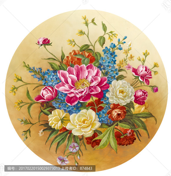 陶瓷花纸玫瑰花朵分色设计花卉