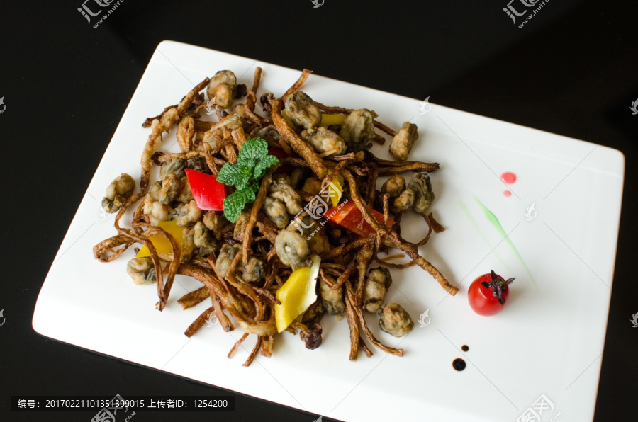 茶树菇炒海蛎