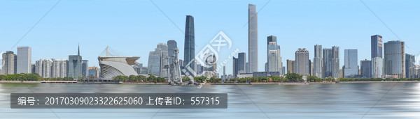 平移摄影珠江天际线建筑都市风光