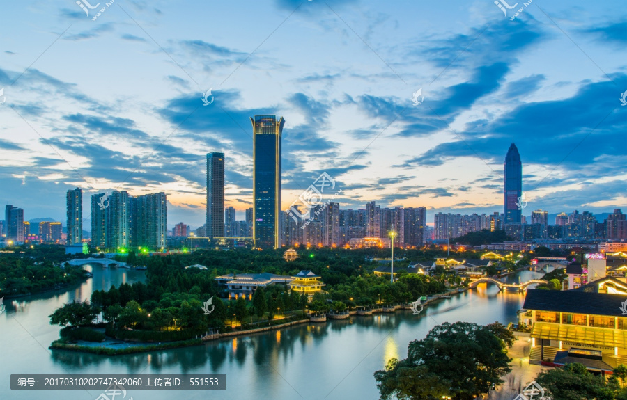 温州白鹿洲公园夜景