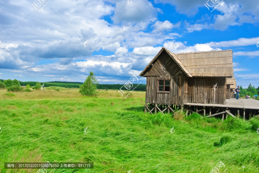 草原,度假村,小木屋