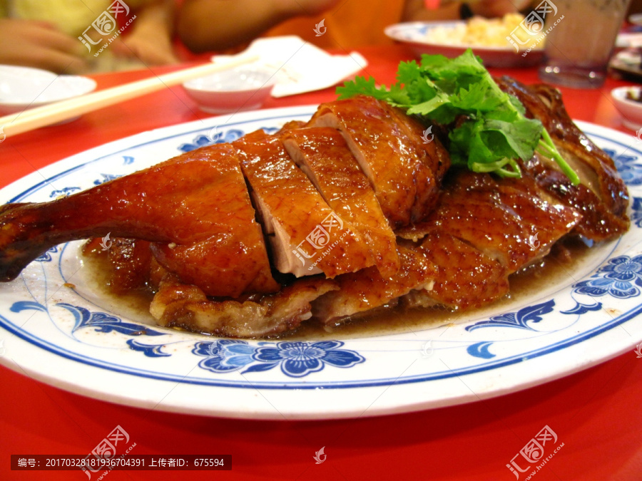 烧鸭北京烤鸭青菜美食