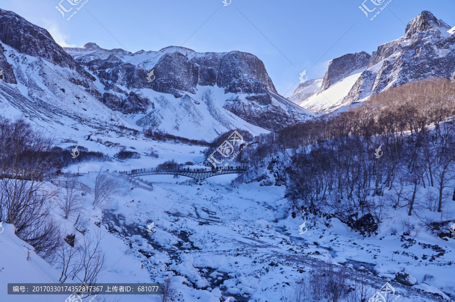 吉林长白山冬天雪景