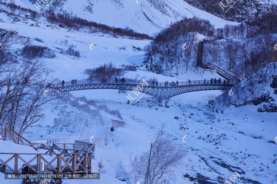 吉林长白山冬天雪景