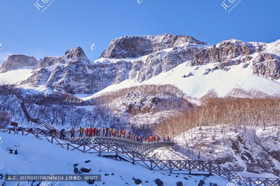 吉林长白山冬天雪景