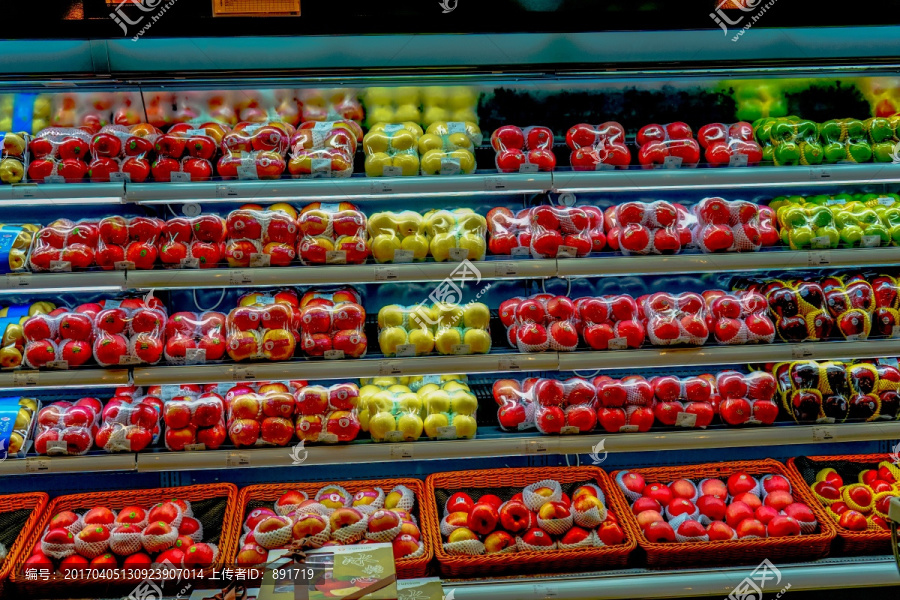 超市内景,水果专柜