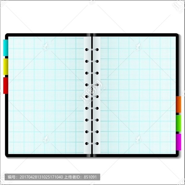 带彩色标签的笔记型图表