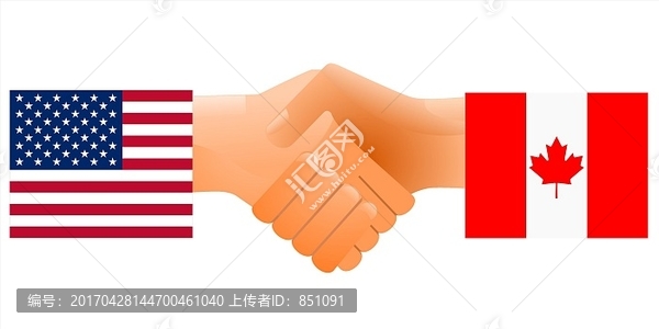 美国和加拿大的友谊标志