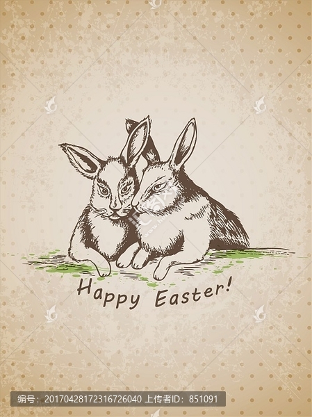 复活节兔子矢量图