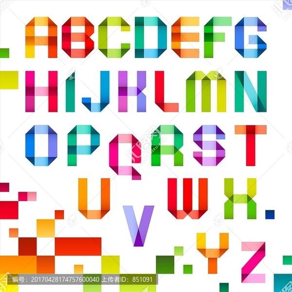 色带色带折叠的光谱字母