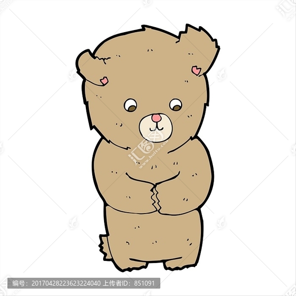 卡通动物泰迪熊插画