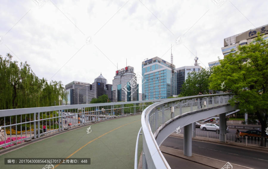 北京金融街,二环路过街天桥