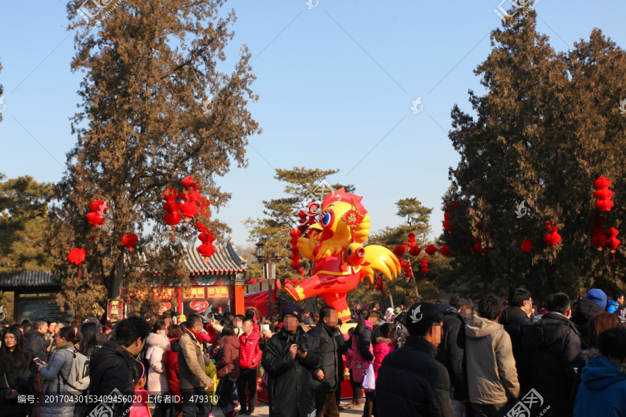 北京,地坛庙会,大门,红灯,春