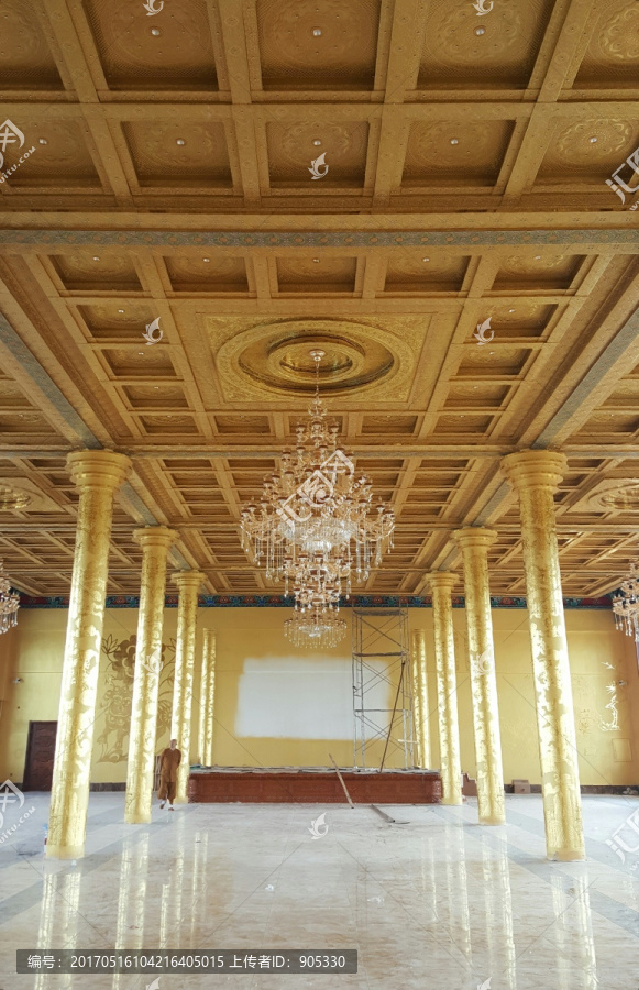 古建寺院大殿藻井吊顶造型装修