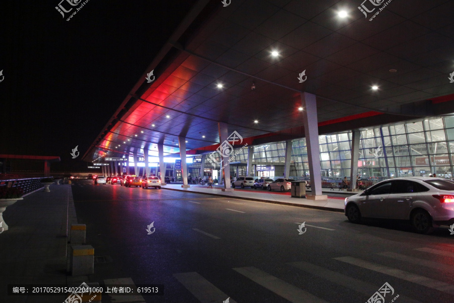 西安咸阳机场,航站楼,夜景