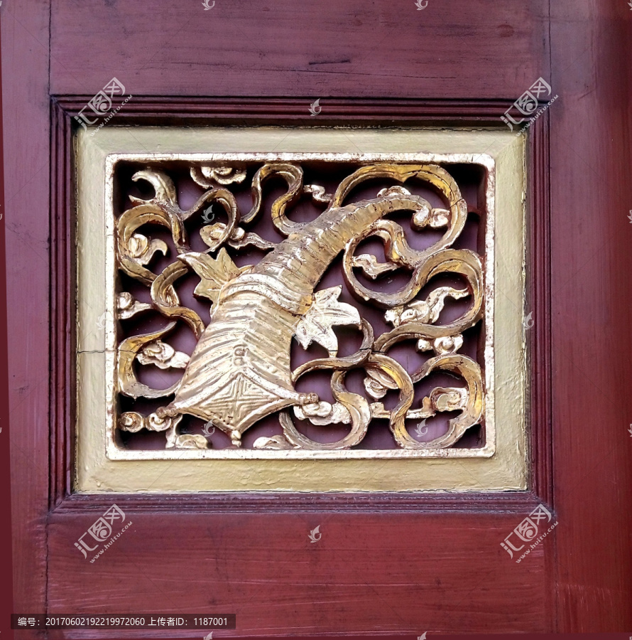 金漆木雕门板