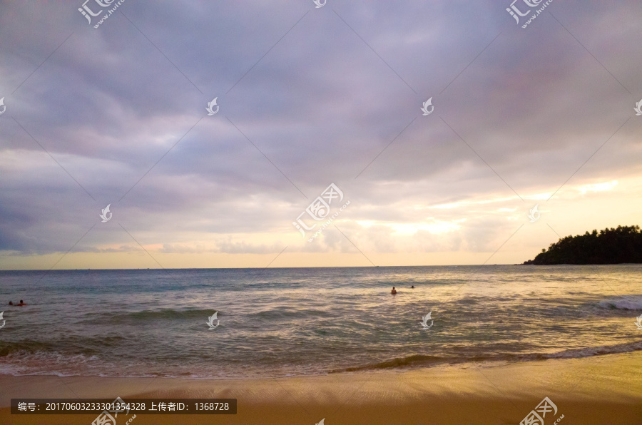 斯里兰卡美瑞莎海滩,落日