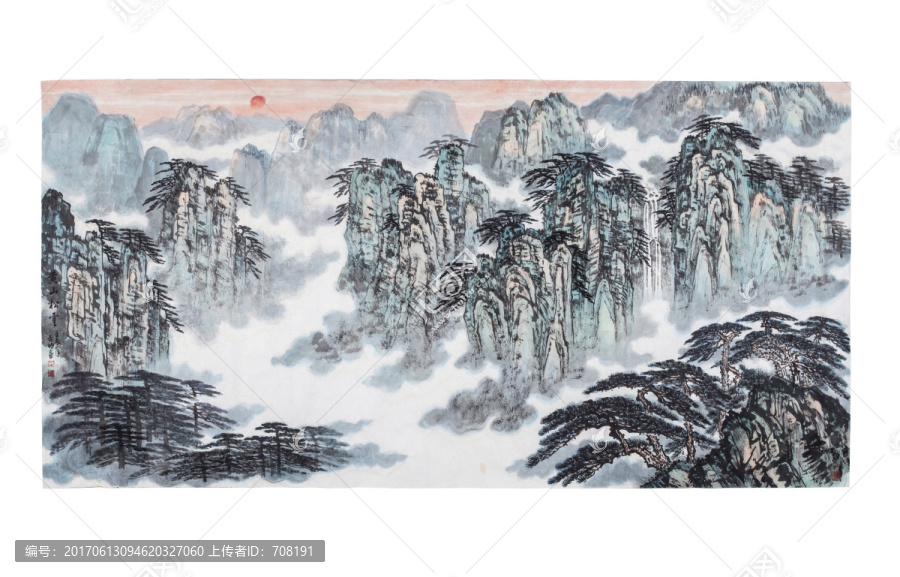 群山万壑,山水国画