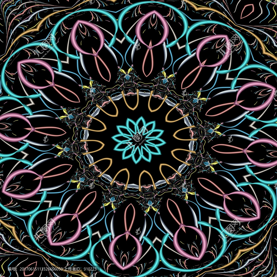 圆形数码印花花纹