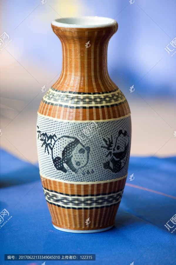 瓷胎竹编,花瓶