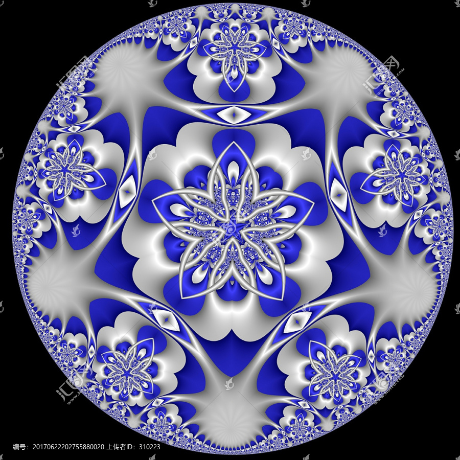抽象青花圆形图案