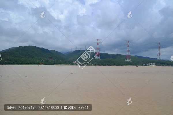 崖门古炮台银洲湖出海口风景