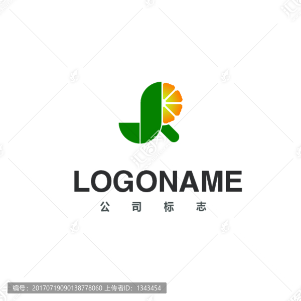 字母JR水果logo设计