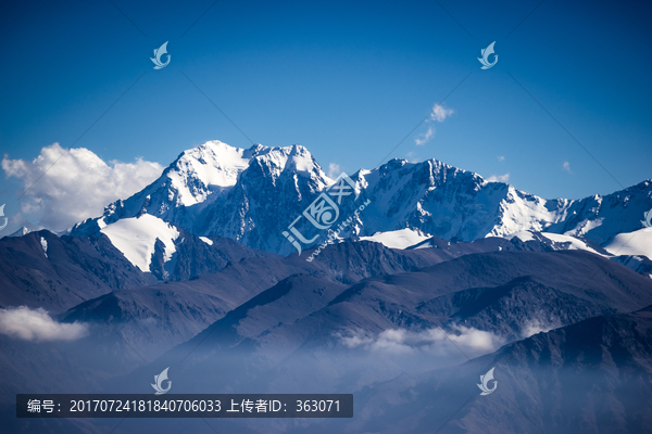 飞机上看天山雪山