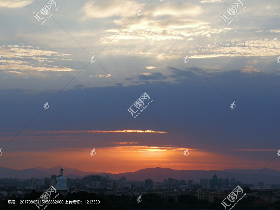 夕阳,晚霞,景山,夏天