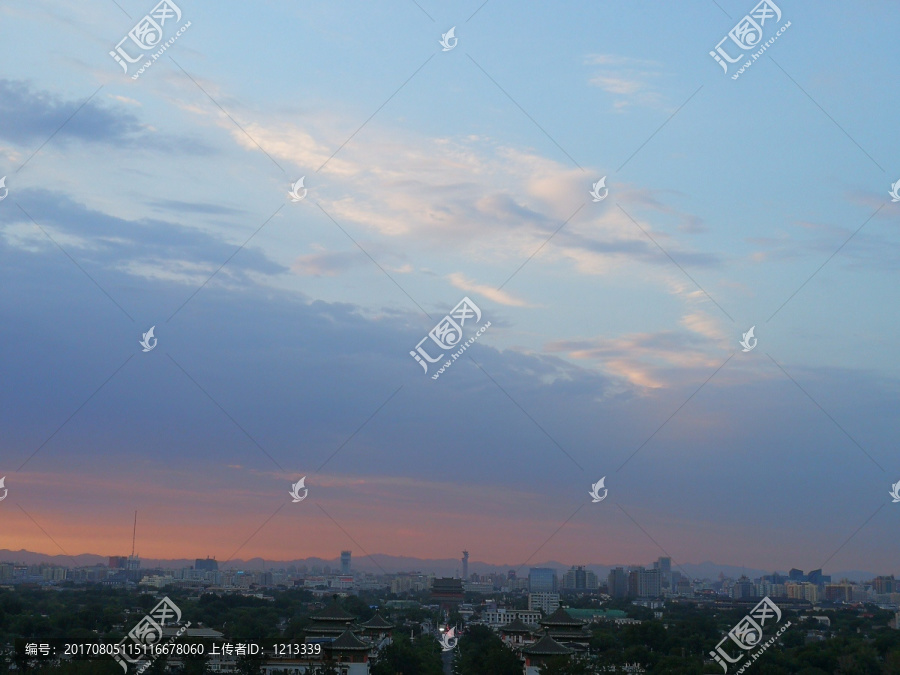 夕阳,晚霞,景山,夏天