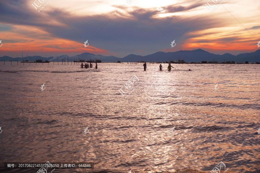 阳江旅游海边度假的人群唯美风景